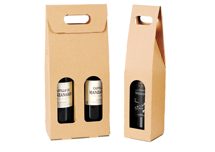 Corrugated wine box with window