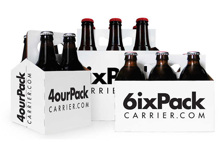 Cardboard beer box with partition