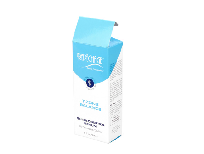 Blue and white cosmetic cardboard box