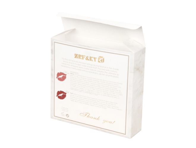 White cardboard window cosmetic packaging box