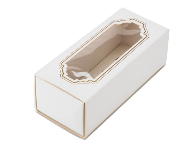 White cardboard biscuit packaging box