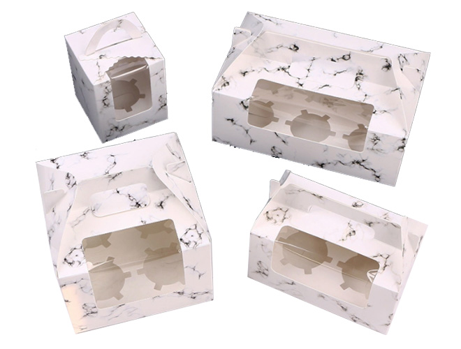 Biscuit packaging box with white window