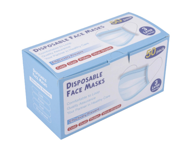 Cardboard mask packaging box