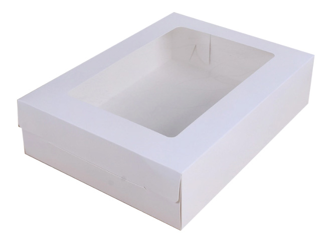 White cardboard with window mask box