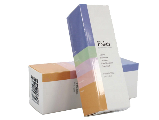 White cardboard skin care product packaging box